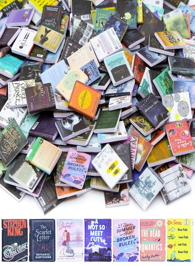 IAIHBBLY 150 Pcs Mini Books for Anxiety Bookshelf，Miniature Dollhouse Books Assorted Tiny Small Books Accessories for Mini House Decor Crafts Office Deskce, Desk - Image 1
